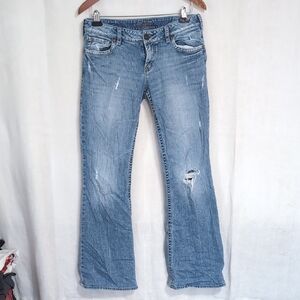 Silver Jean Co Aiko Bootcut Distressed Jeans Size 30/33